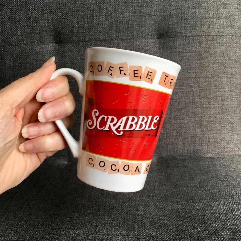 Novelty Scrabble Game Mug, White, Red, 11 oz